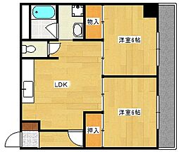 グレーシア庚午 2LDKの間取図画像