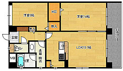 リアルエステート東原タワー 2LDKの間取図画像