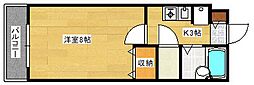 アヴニール,ドウ 1Kの間取図画像