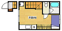 ベルキューブ尾長東 ワンルームの間取図画像