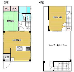 原紺ビル 2LDKの間取図画像