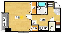リョーコーテックビル 1Kの間取図画像