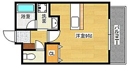 J・grace堺町 ワンルームの間取図画像