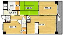 ドゥーミル東原 3LDKの間取図画像