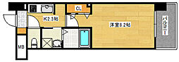 S-RESIDENCE宇品海岸 1Kの間取図画像