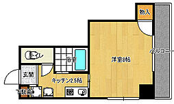 第21やたがいビル 1Kの間取図画像
