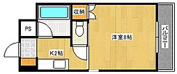 ラード・クルーセ 1Kの間取図画像
