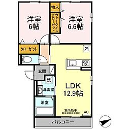 VILLACITYB 2LDKの間取図画像