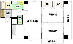 クレセントハウス 2LDKの間取図画像