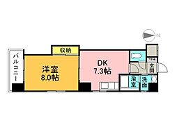 ビバーチェ平野町 1DKの間取図画像