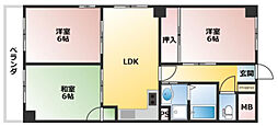 ヒルサイドヒジヤマ 3LDKの間取図画像