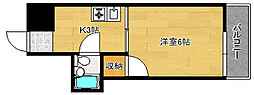 メッド白島 1Kの間取図画像