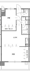ラ・フォーレ十日市 2LDKの間取図画像