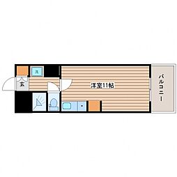 ダイアパレス舟入幸町 1Kの間取図画像