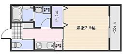 盛林レジデンス祇園A 1Kの間取図画像