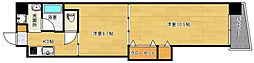 パステロアロッジオ45東蟹屋 2Kの間取図画像