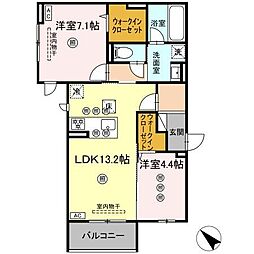 D-Axis東雲本町 2LDKの間取図画像