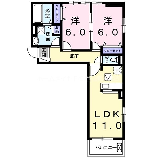 エルヴィータ ｜愛知県豊川市大崎町下金居場(賃貸アパート2LDK・1階・56.79㎡)の写真 その2