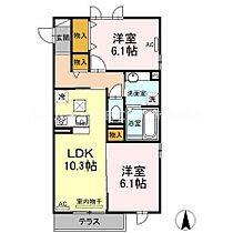 Noir Blanc  ｜ 愛知県豊川市伊奈町南山新田（賃貸アパート2LDK・1階・55.34㎡） その2