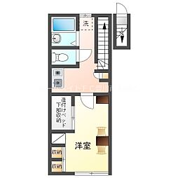 レオパレス縄手 2階1Kの間取り