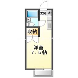 プリンスヒルA ワンルームの間取図画像