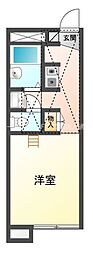 レオパレス中野川 1階1Kの間取り