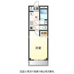 ライフパークアレイ 1Kの間取図画像