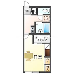 レオパレスグリーンサイド 1階1Kの間取り