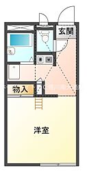 レオパレス英 2階1Kの間取り