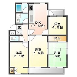 ゴールデンハウス小坂井 4DKの間取図画像
