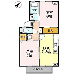 ファミールSAITOA 2DKの間取図画像