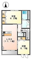Jiro上之島 2LDKの間取図画像