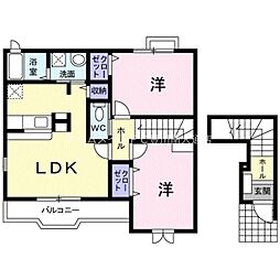 トミーハウス 2LDKの間取図画像