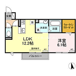 ソレーユ野路 1LDKの間取図画像