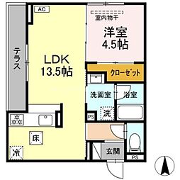 D-avance 西塚 1LDKの間取図画像