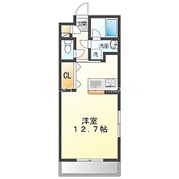モンプリエール ワンルームの間取図画像