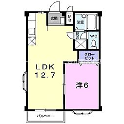 エルディムティンクル 1LDKの間取図画像