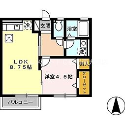 モナリエローザ 1LDKの間取図画像