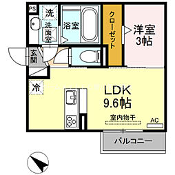 ガーデンパーク 1LDKの間取図画像