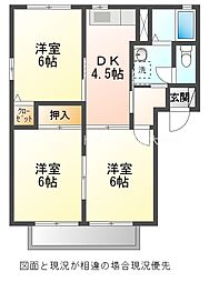 フレグランス音羽 3DKの間取図画像