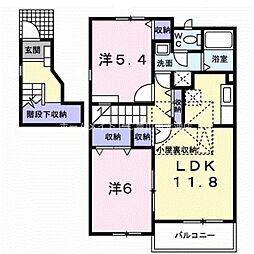 セレーノ蔵子 2LDKの間取図画像