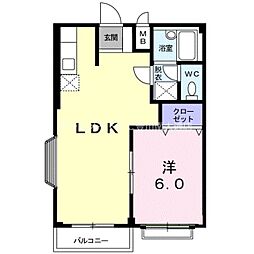 エルディム鈴鷺A 1LDKの間取図画像