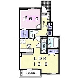 スモーキークォーツ 1LDKの間取図画像