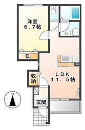 サンライトビュー 1LDKの間取図画像