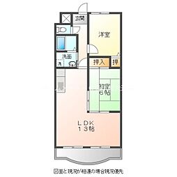 ディー・ルーエ 2LDKの間取図画像