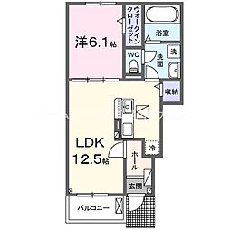 豊川市御津町広石神子田アパート 1LDKの間取図画像