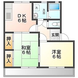 ヴィステリア27 2DKの間取図画像