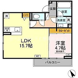 D-avance諏訪 1LDKの間取図画像