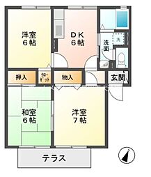 ヴィラロワイヤル参番館 3DKの間取図画像