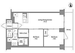 KDXレジデンス上板橋 2LDKの間取図画像